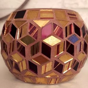 Mosaic, mirror candle holder